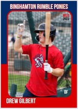 2023 Drew Gilbert Minor League Rookie Custom Card Binghamton Rumble Ponies Mets
