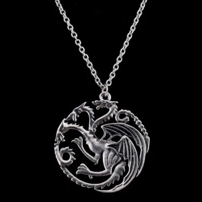 Collana Ciondolo Trono di Spade Cosplay Drago Game of Thrones con Omaggio POSTA1 - Immagine 1 di 2