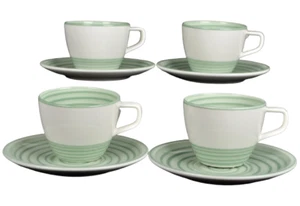 VILLEROY & BOCH Artesano Nature Vert Green Tea Coffee Cup/Saucer Set/4 New - Picture 1 of 8