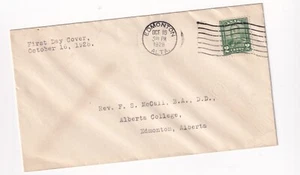 Canadá #150 KGV 2c Pergamino 16 de Octubre 1928 Un Día Temprano FDC RARO Cuatro Conocidos - Imagen 1 de 2
