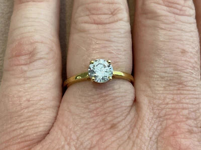 0.66 Carat Lab Created Diamond Solitaire Engagement Ring 9k Gold plated 925 R - Image 1 of 4