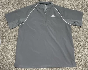 Adidas Youth Golf Pullover Gray Short Sleeve  1/4 Zip Size Medium Stretch Vent - Picture 1 of 4