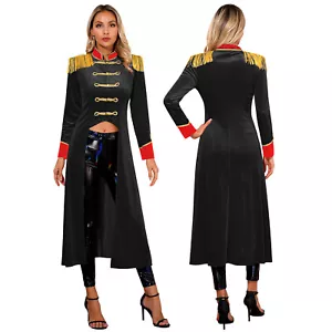 Womens Ringmaster Costume Renaissance Gothic Jacket Masquerade Tailcoat Party - Picture 1 of 26