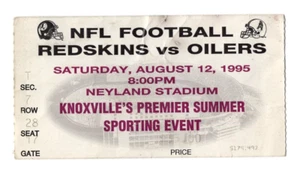Washington Redskins VS Houston Oilers Ticket Stub 8.12.95 Neyland Stadium - Bild 1 von 2