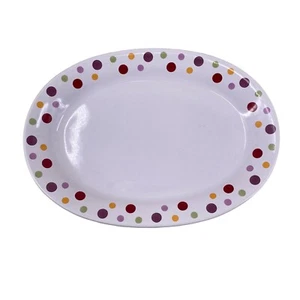 Piatto da portata ovale a pois 1208B Pampered Chef aggiunte semplici 13 1/2" x 9 1/2" - Foto 1 di 9