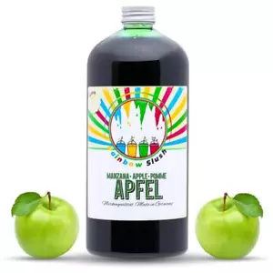 (7,95 EUR/l) Rainbow Slush Sirup AZO FREI | Geschmack Apfel 1 Liter Flasche - Bild 1 von 2