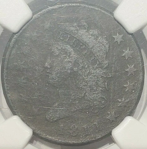 1811 Large Cent S-287 NGC FINE DETAILS Corrosion Cover