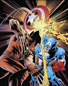 Wolverine Vs Cpt America Comic Poster 24X36 Free Shipping - Picture 1 of 1