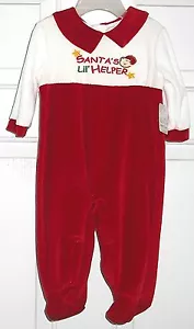 ONE-PIECE FOOTED CHRISTMAS OUTFIT by Nursery Rhyme (cotton/polyester) sz 3-6 m - Picture 1 of 1