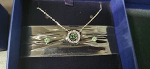 LT0158 Swarovski Jewelry SPARKLING DANCE SET, Green, Rhodium -5516965 New - Picture 1 of 10