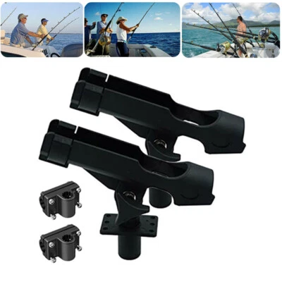 2Pcs Adjustable Fishing Rod Pole Boat Mount Stand for Kayak Bracket Holder Canoe - Image 1 of 4