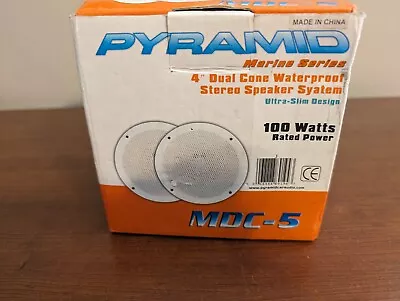Pyramid Marine Series 4" Dual Cone Waterproof Stereo Speaker System 100 W MDC-5 - Image 1 of 4