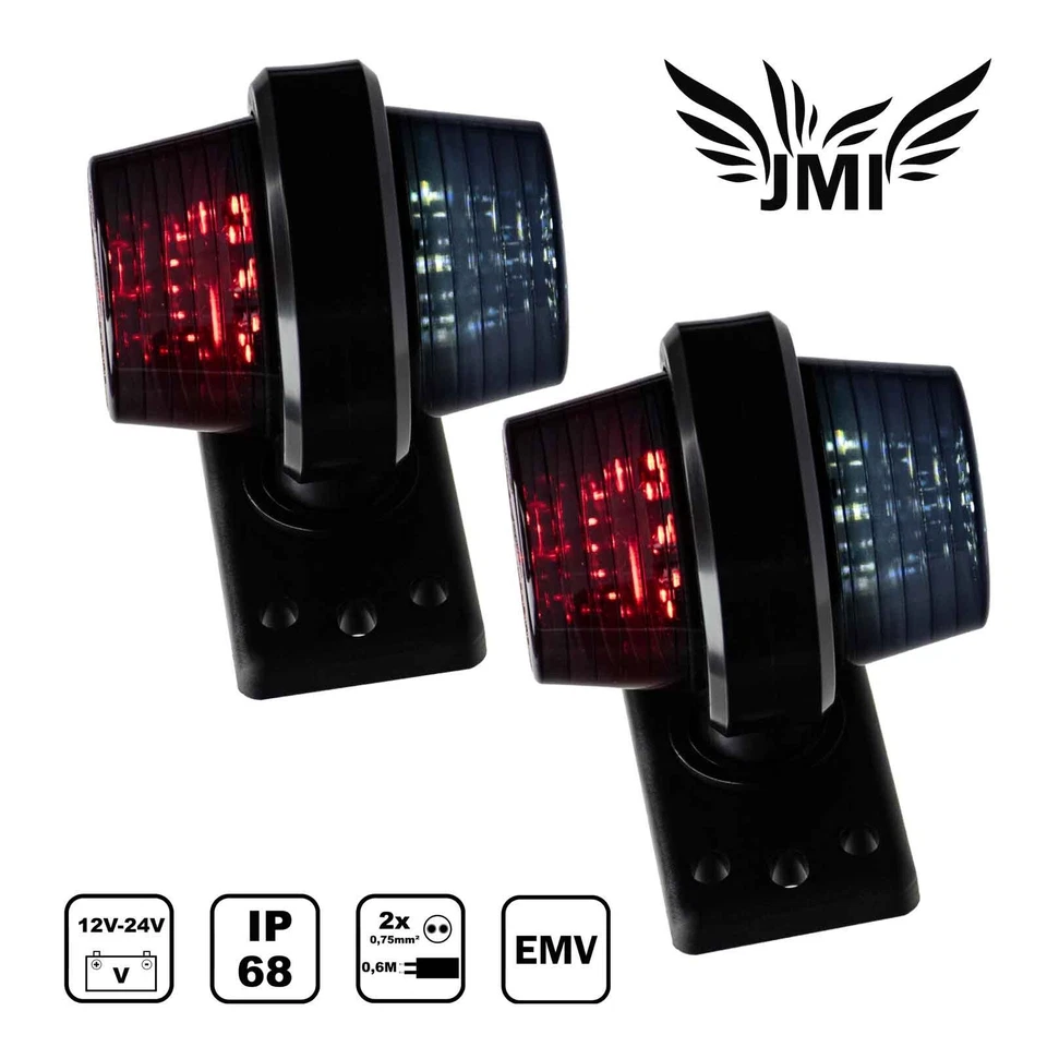 2x LED-Begrenzungsleuchte Umrissleuchte 12V 24V BLACK EDITION LKW Anhänger IP68 - Bild 1 von 4