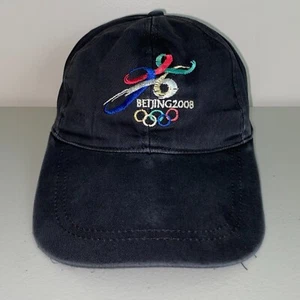 Beijing 2008 Olympics Strapback Hat Cap Black - Picture 1 of 5