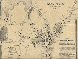 Grafton Saundersville Farnumsville MA 1870 Maps with Homeowners Names Shown - Picture 1 of 5