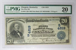 1902 Glasgow, Kentucky First National Bank $20 Date Back PMG VF-20 - Picture 1 of 2
