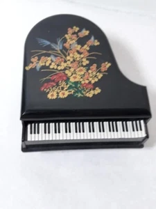 Vtg Piano Asian Style Black Plastic Floral Jewelry Figure Dollhouse - Picture 1 of 6