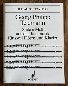 Georg Philipp Telemann: Suite e-Moll aus der Tafelmusik – Noten, Flöte, Klavier - Bild 1 von 8