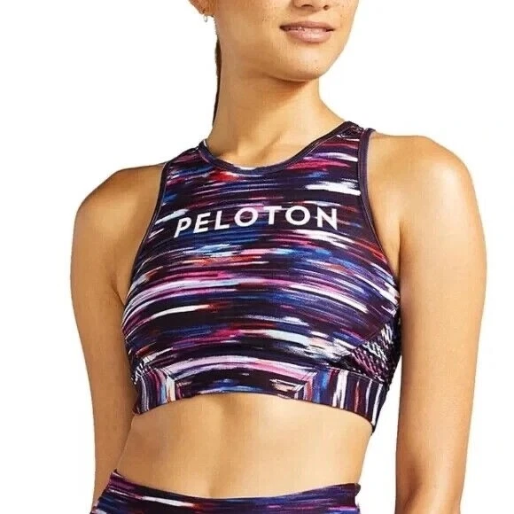 Peloton X WITH Melody High Size Medium Scoop Neck Racerback Space Dye Bra Bike