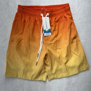Bañador Niños Pequeño 7-8 Suave Compresión Forro Pantalones Cortos de Natación Naranja Rojo NUEVO - Imagen 1 de 10