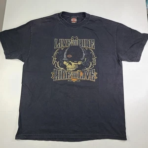 Harley Davidson Mens XL T-Shirt Maverick Dallas Texas Motorcycle Skull Tee - Picture 1 of 7