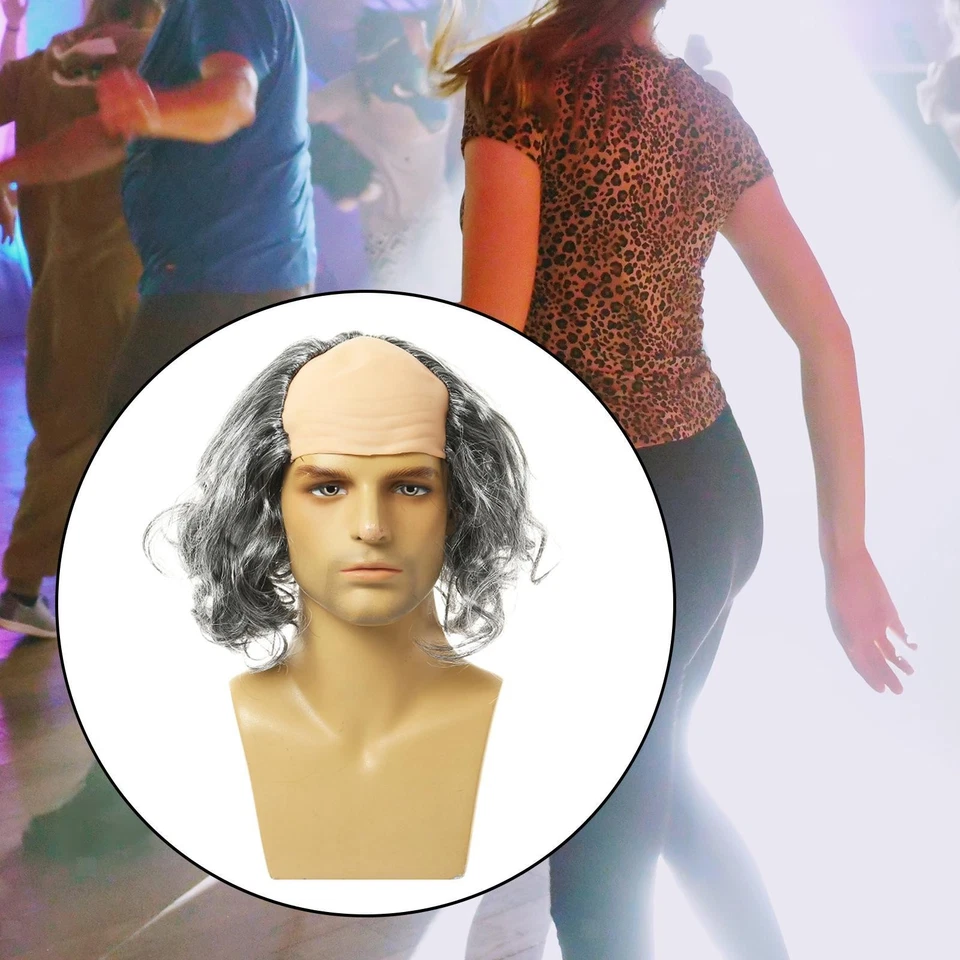Gorra Peluca Calva Hombre Viejo Universal Cómoda Halloween Juegos con disfraces para Citas Tema Foto 1 de 1