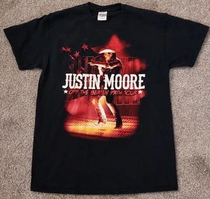 Justin Moore "Off The Beaten Path" Concert Tour Black T-Shirt Size Medium - Picture 1 of 16