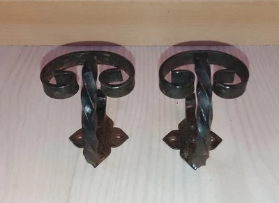 2 Patères/ Porte-manteau En Fer Forgé Ancien - Photo 1/4