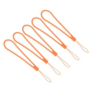 18.5cm Silicone Wrist Strap Lanyards, 5 Pcs Short Lanyard, Orange Style 2 - Photo 1 sur 5
