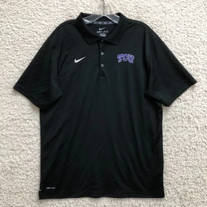 Nike TCU Horned Frogs Poloshirt Large Erwachsene Schwarz Swoosh Kurzarm Herren L - Bild 1 von 8
