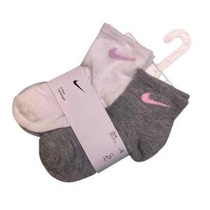 Nike Girls Lightweight Ankle Socks 6 Pack Girls XS Socks: 5-7 Shoe Size 10C-3Y - Picture 1 of 4