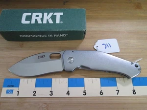 #711 Stainless CRKT 2460 Buku Burnley Frame Lock Knife - Picture 1 of 7