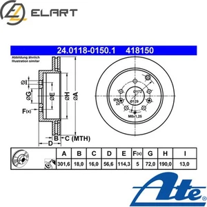 2x BRAKE DISC 24.0118-0150.1 FOR MAZDA CX-7 L3-VDT/L3K7 2.3L L5-VE 2.5L 4cyl - Picture 1 of 7