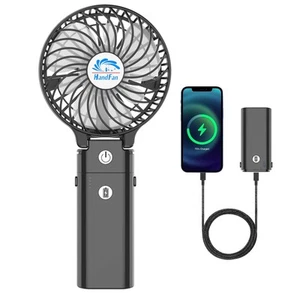 5200mAh Portable Handheld Fan, Personal Hand Held Makeup, Foldable Small Desk... - Picture 1 of 8