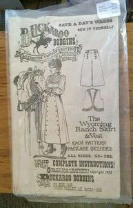 Buckaroo Bobbins Wyoming Ranch Skirt & Vest Pattern with Fabric - Picture 1 of 1
