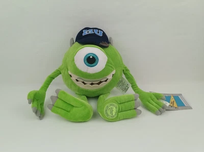New Disney Mike Wazowski 13" Soft Plush Toy Monsters Inc MU University Cap Hat - Image 1 of 4