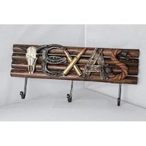 Texas Sign Accented Cow Skull Horseshoe Bullets Wooden Frame, 8x16 Inches - Picture 1 of 3