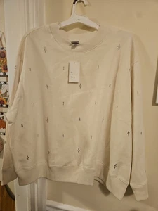 NWT " A NEW DAY" CREAM COLORED, DIAMOND STUDDED HOLIDAY SWEATER SIZE 2XL - Foto 1 di 13