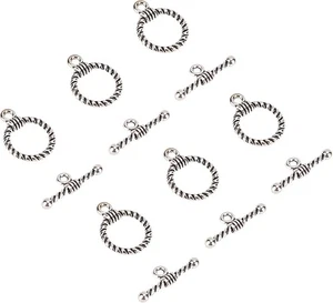 PH PandaHall 20 Sets Toggle Clasps, 19mm Tibetan Jewelry Clasp Antique Silver  - Picture 1 of 7