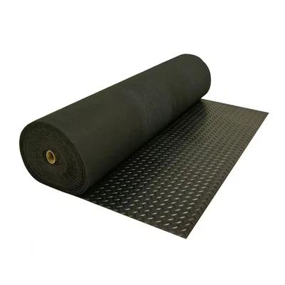 Home Gym Floor Mat Diamond Plate Rubber Roll Garage Golf Cart Truck Bed 4' X 3' - Image 1 of 4