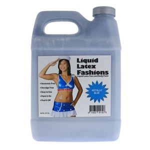 Metallic Blue 32 Fl Oz Liquid Latex Face and Body Paint, for Nail Art, Cosplay - Picture 1 of 3