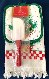 NEU Vintage B&D Christmas Holiday Time Set: Handtuch - Topflappen - 2 kurze Spatel - Bild 1 von 8