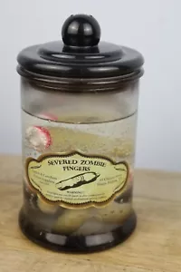 Animated Light Up Apothecary Jar Severed Zombie Fingers Prop - Picture 1 of 11