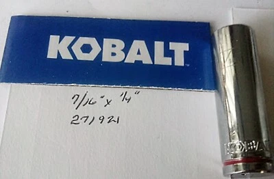 KOBALT 7/16"  x   1/4" DR  DEEP SOCKET  6 Point  # 271921  Free Shipping - Image 1 of 2