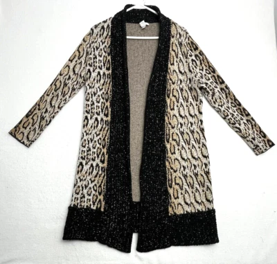 Кардиган Chicos леопардовый анималистический принт открытый передний пылесос размер 1/средний Mobwife - Изображение 1 из 4