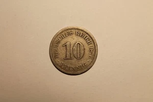 1876J Germany 10 Pfennig - 1876 J German Coin KM# 12 - Picture 1 of 4