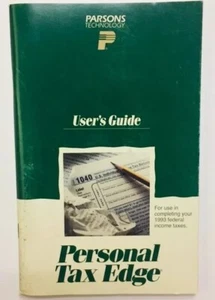 Vintage Parsons Technology Personal Tax Edge IBM PC Computers 1993 Users Guide - Picture 1 of 6