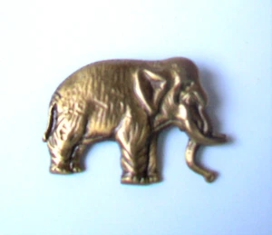 Antique Brass finish Pin Brooch - ELEPHANT SHAPE PIN - Picture 1 of 2