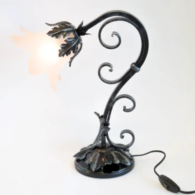 Lampe Abat-Jour Abatjour Nachttisch Schmiedeeisen Modell Paris Zimmer Nacht - Bild 1 von 3