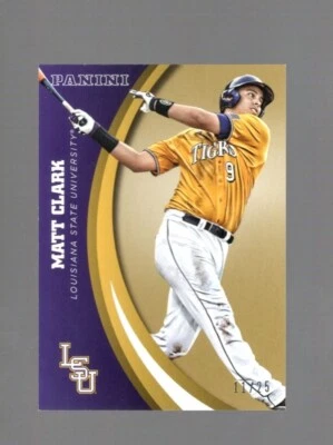 2015 PANINI LSU TIGERS MULTI-SPORT MATT CLARK #80 GOLD 11/25 - Image 1 of 2